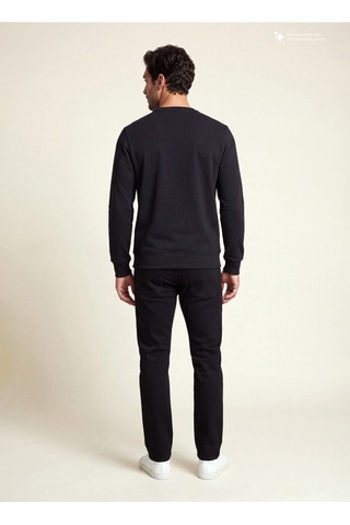 Dkny Dkfw26072-100 Comfort Sweatshirt Siyah Erkek Bisiklet Yaka Logo Baskılı Regular Fit Sweatshirt