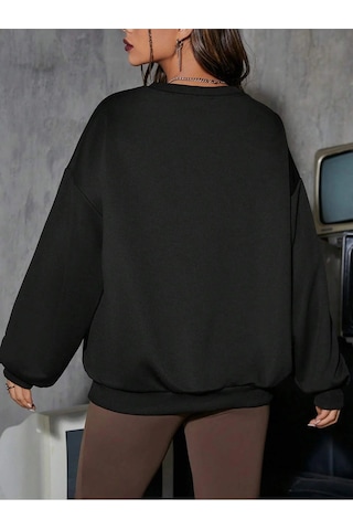 Adrift Coolane Skeleton & Letter Graphic Drop Shoulder Sweatshirt Siyah Siyah