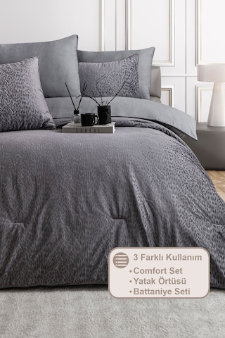 Elart Panthera Yatak Seti Çift Kişilik Antrasit