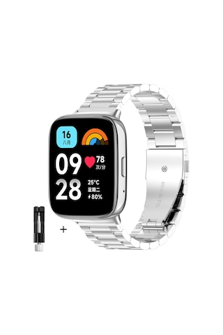 Xiaomi Redmi Watch 3 Active Uyumlu Ayarlabilir Paslanmaz Çelik Akıllı Saat Kordonu