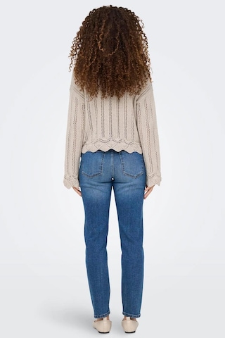 Only Kadın Regular Fit V Yaka Bej Örme Kazak - 15339529 Bej