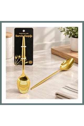 Ventra Metal Altın Servis Kaşığı 27 Cm Ventra