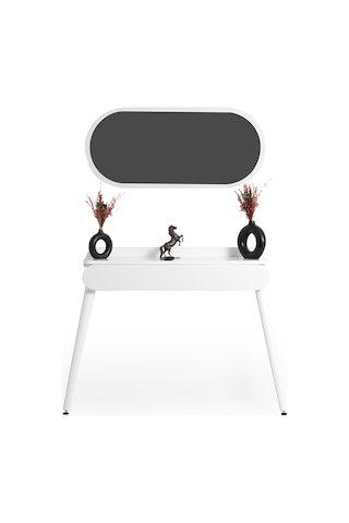 Flora Alize Beyaz Dresuar / Aynalı Dresuar / Çekmeceli Dresuar /antre Dresuar / 90x32 Cm Beyaz