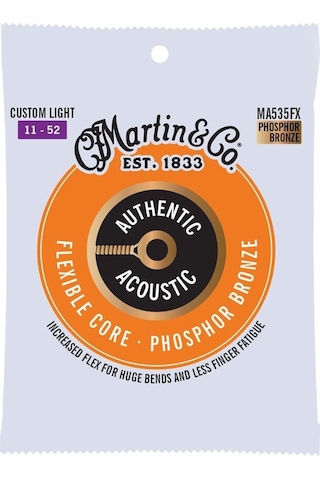 Martin Co Ma535fx Flexible Core Phosphor Bronze Akustik Gitar Teli Custom Light 11-52