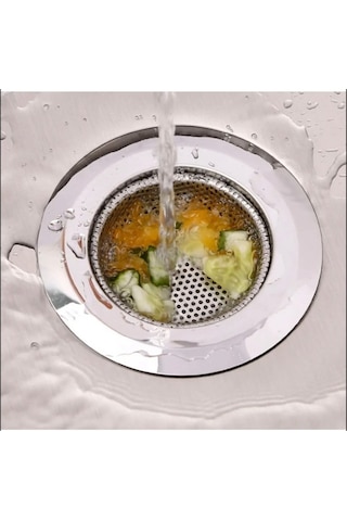 1 Adet Pratik Paslanmaz Çelik Lavabo Süzgeci 11,5 Cm Çelik Mutfak Lavabo Süzgeci Evye Süzgeç