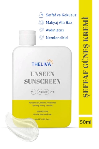 Aydınlatıcı Nemlendirici Primer Şeffaf Yüz Güneş Kremi Spf 50