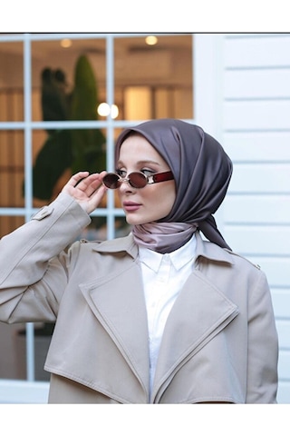 Bushu Degrade Twill Eşarp Kahverengi