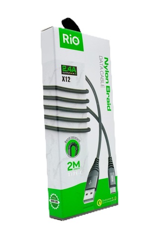 Rio Tech 2 Metre Nylon Örgülü Type-c Data Ve Şarj Kablosu