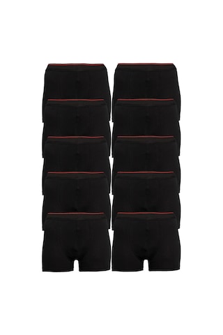 Nacar Store Erkek Siyah 12'li Paket Likralı Pamuklu Boxer