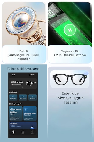 R1 Pro Akıllı Gözlük Kameralı Yapay Zeka,müzik Dinleme,telefon İle Konuşma Bluetooth