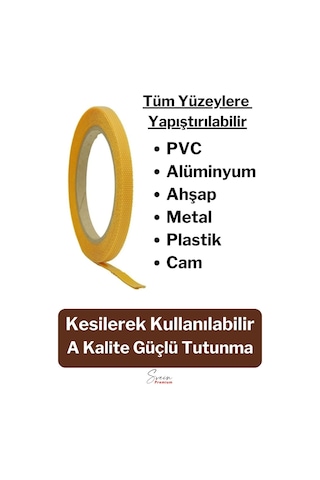Kendinden Yapışkanlı A Kalite Güçlü Tutunabilen Alüminyum Pvc Ahşap Yüzey Sineklik Yedek Cırt Bant