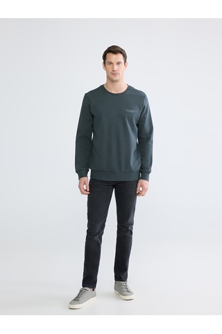 Lcwaıkıkı Classic Antrasit Bisiklet Yaka Erkek Kalın Sweatshirt