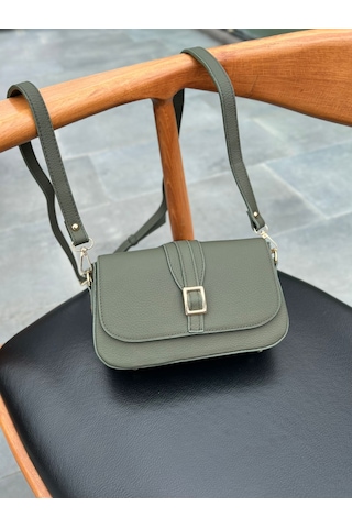 Mft Leather Hakiki Deri Kadın Çanta Viola 1524 Flother Mat Haki