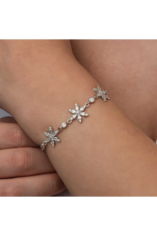 Casera's Gümüş Beyaz Lotus Çiçeği Kadın Bileklik Csr2185826 Gümüş