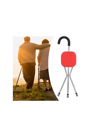 Dolıty Sandalye Katlanabilir 100kg Kapasiteli Yürüme Kırmızı