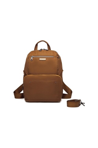 Saten Kumaş Kadın Postacı Ve Sırt Çantası Barcelona 2108 Camel