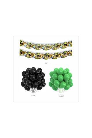 Minecraft Temalı Balon + Banner Seti