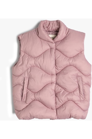 Koton Şişme Yelek Dik Yaka Fermuarlı Cepli Pembe 4skg20017aw Gülkurusu