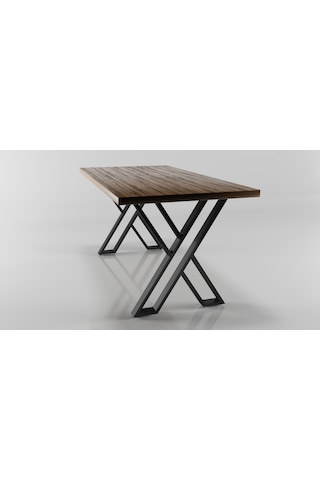 Çizgili X Model Metal Ayak Seti Siyah Metal Masa Ayağı