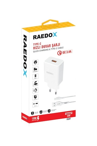 Raedox 18w 3.4a Type-c Şarjı Aleti