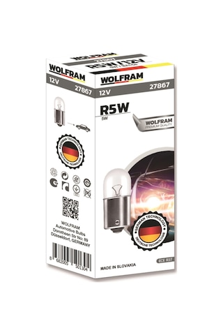 Wolfram R5W 67 Park Ampul 12V 5W 10 Adet