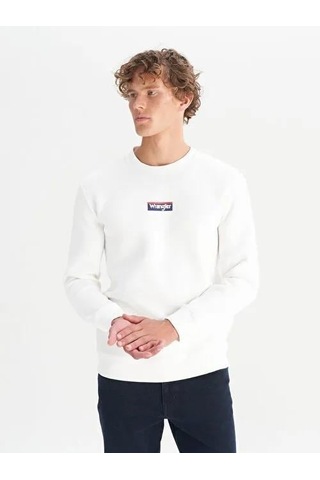 Wrangler Erkek Mid Logo Sweatshirt W2520133102 Beyaz