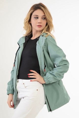 Riverstorm Kadın Mint Yeşil Kapüşonlu Su Geçirmez Ve Rüzgara Dayanıklı İçi Astarlı Cepli Yağmurluk - Rüzgarlık Mint Yeşil Mint Yeşili
