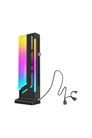 Coolmoon Cm-gh2 5v Argb Ayarlanabilir Dikey Ekran Kartı Tutucu Stand - 5v 3pin + 4pin - Siyah