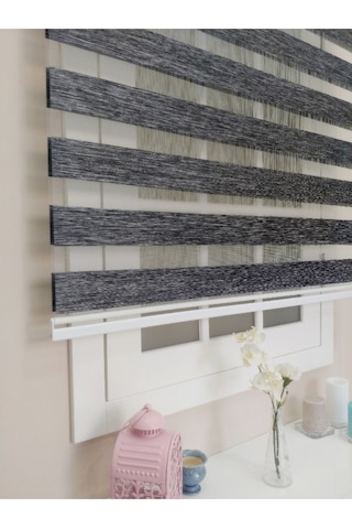 Venassa Antrasit Bambu Zebra Stor Güneşlik Perde