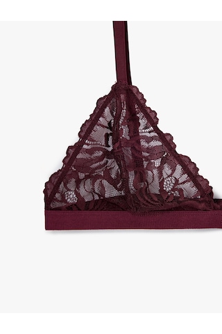 Koton Balensiz Dolgusuz Dantel Detaylı Sütyen Bordo 6wlk10145mk Bordo