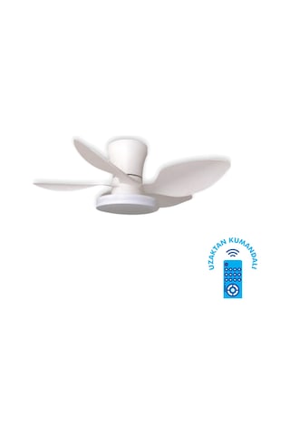 Vanti 30 Watt 71cm 28inç Ledli Dekoratif Vantilatör Beyaz Kcf304