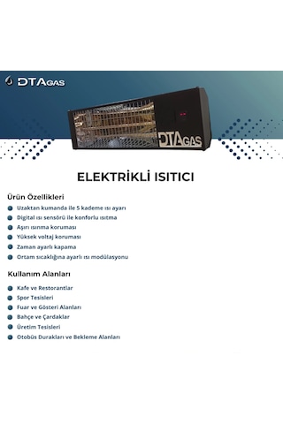 Dtagas Elektrikli Kumandalı İnfrared Isıtıcı