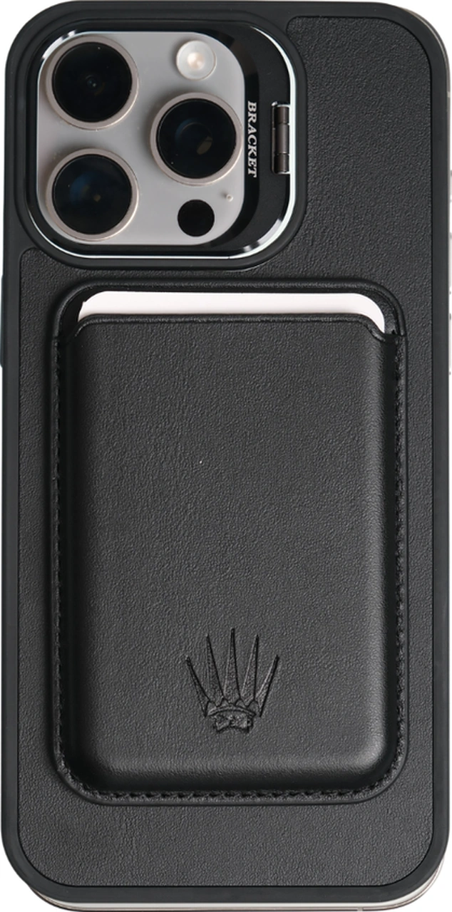 Primecase Iphone 15 Pro Max Siyah Manyetik Özellikli Standlı Deri Kılıf+kartlık Kahverengi