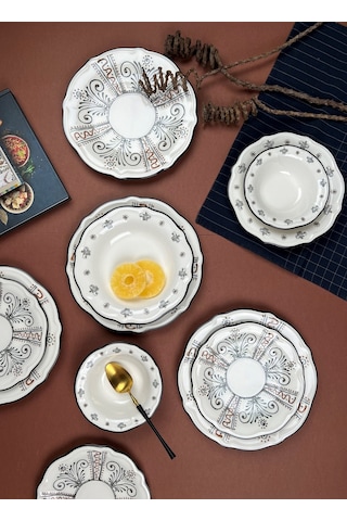 Porser Helen Yemek Takımı 6 Kişilik 24 Parça Fly24ykprs1058 Çok Renkli