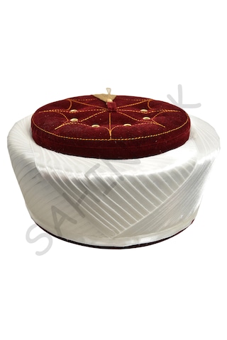 Şahinbak Lüks Yumuşak Sarık,kadife Yumuşak Sarık, Takke, Fes, Cübbe,59 Cm Bordo