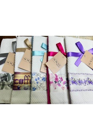 Nivemeshome 2 Li Turkuaz-beyaz Asorti Model Mutfak Havlusu