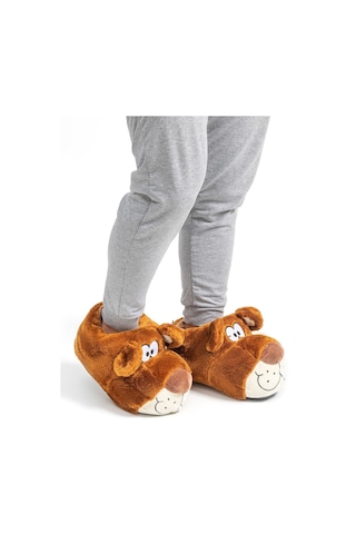 Twigy Fibert Erkek Hayvanlı Panduf Kahverengi 40/45 AA0622 Çok Renkli