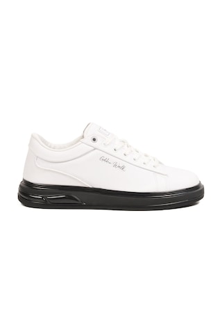 Walkway Erkek Beyaz-siyah Bağcıklı Kalın Taban Erkek Casual Ayakkabı Sneaker 8078 Dashor M
