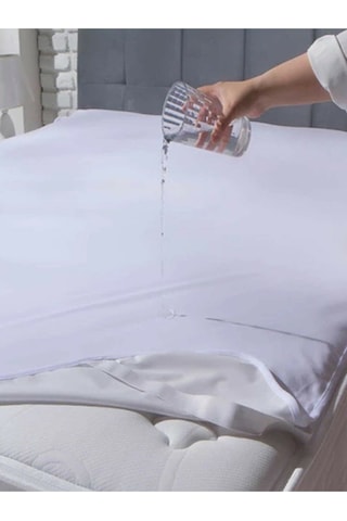 %100 Pamuk Lastikli Su Geçirmez Sıvı Geçirmez Yatak Koruyucu Yatak Alezi Beyaz