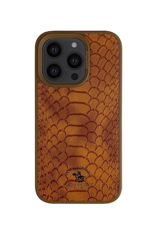 Santa Barbara Polo Knight-Apple iPhone Uyumlu 14 Pro Kilif.yılan Derisi Tasarımı.Apple iPhone Uyumlu 14 Pro Deri Kılıf Kahverengi