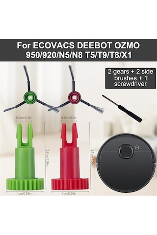 Sointeresting Ecovacs Deebot Ozmo 950/920 / N5 / N8 T5 / T9 / T8 / X1 Robot Süpürge İçin Yan Fırça Motoru Yedek Dişlisi