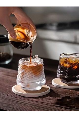 Premium Origami Serisi 2 Parça Espresso Ve Viski Cam Bardak Takımı Şeffaf