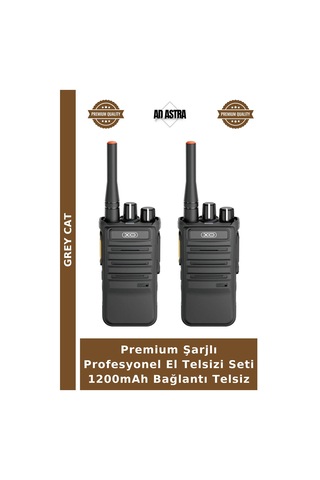 Premium Şarjlı Profesyonel El Telsizi Seti 1200mah Bağlantı Telsiz