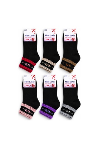 Brem Exclusive Bilekten Desenli 6'lı Kadın Çorap Set Çok Renkli