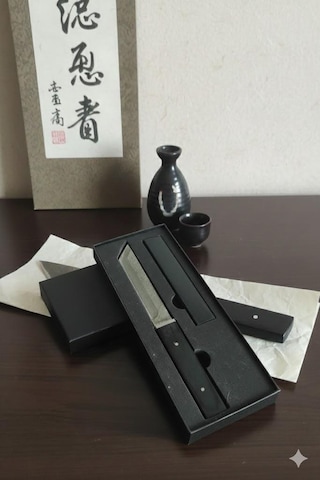 Japon Kamp Samurai Damascus Tanto Nadir Siyah