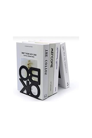 4'lü Set Siyah Desenli Kitap Desteği, Dekoratif Ve Fonksiyonel