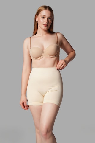 Fit Women Push Up Seamless Dikişsiz Popo Kısa Paçalı Korse 2064 Bej