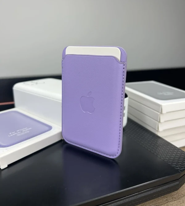 Magsafe Deri Cüzdan Kartlık Tüm Modellerle Uyumlu - Bordo Lila