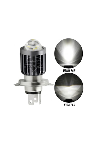 Far Ampulü Led Otomobil H4 Mercek Beyaz-beyaz 1 Adet