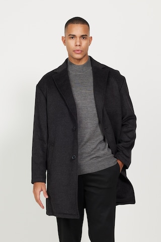 Ac&Co / Altınyıldız Classics Erkek Antrasıt Oversize Fit Bol Kesim Mono Yaka Desenli Palto Antrasit